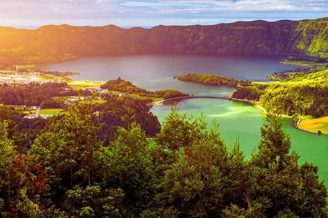 Cruise Travellers: Shore Excursion Sete Cidades & Furnas Volcano - Vista do Rei Miradouro: the Blue and Green Lakes photo stop