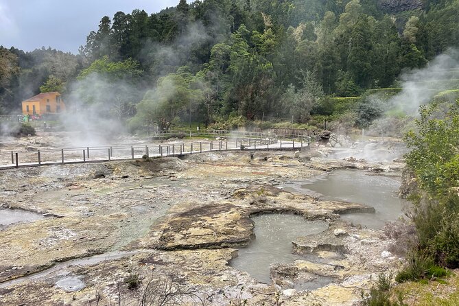 Furnas Vale, Gorreana Tea Factory Private Van Tour - Praia do Areal de Santa Barbara: dark sand and rough-wave drama