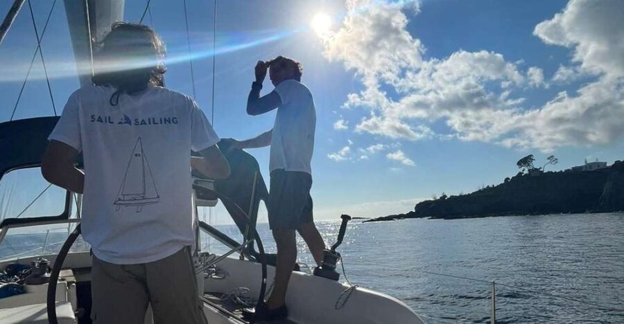 Ponta Delgada: Private Sailboat Cruise with Drinks & Snacks - The Caloura segment: photo stop, anchor, swim, and snorkel time