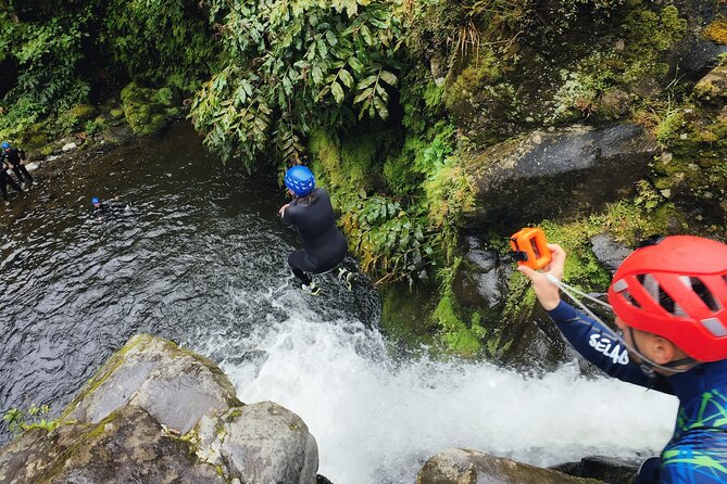São Miguel : Level 1 Canyoning in Ribeira dos Caldeirões, Azores - The Slide and 5-Metre Jump: Fun Between the Serious Bits