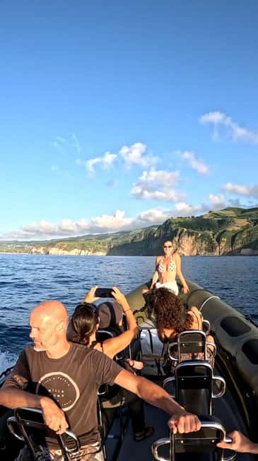 São Miguel: Sunset Boat Tour – Golden Light, Cliffs & Caves - The open-sea crossing during golden hour