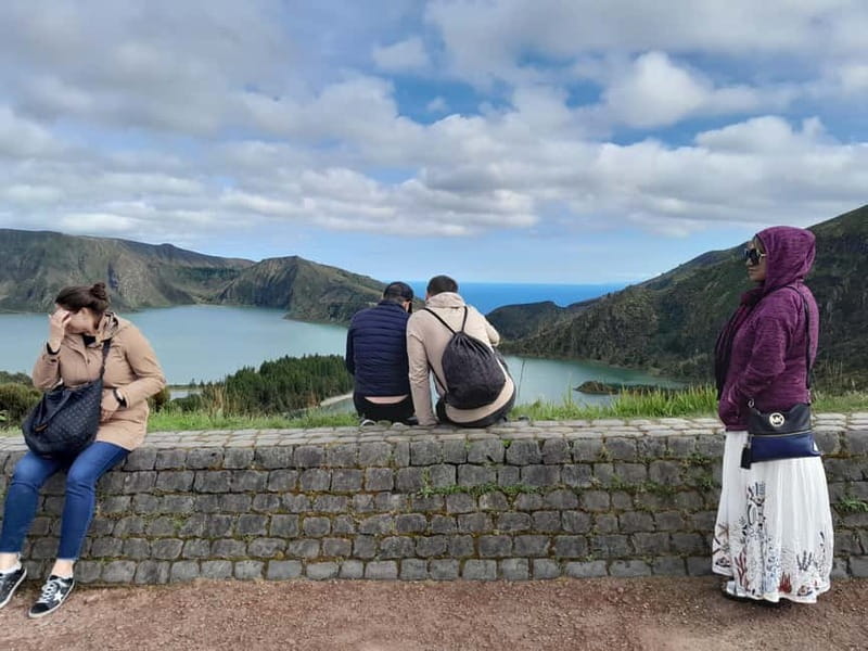 Sete Cidades: Day Tour - Blue & Green Lake and Fire Volcano - Vista do Rei viewpoint: the blue-green reveal moment