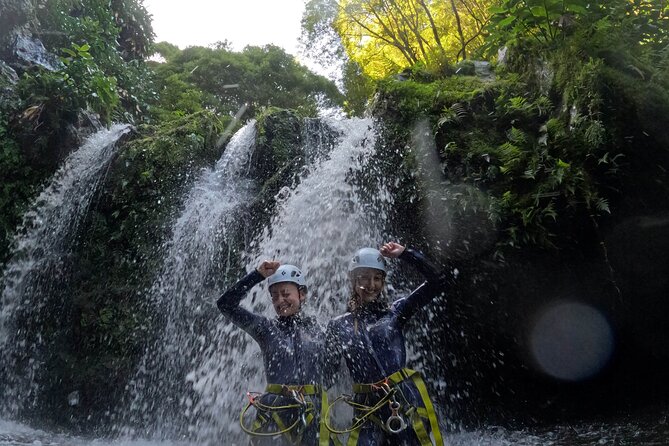 Waterpark Canyoning at Ribeira dos Caldeirões, Sao Miguel Azores - Waterfall descent: rappels, slides, toboggans, and optional jumps