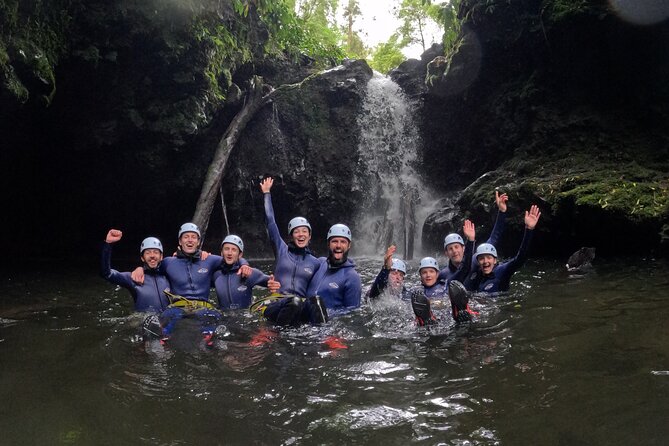 Waterpark Canyoning at Ribeira dos Caldeirões, Sao Miguel Azores - Team photos and videos: let your hands stay free
